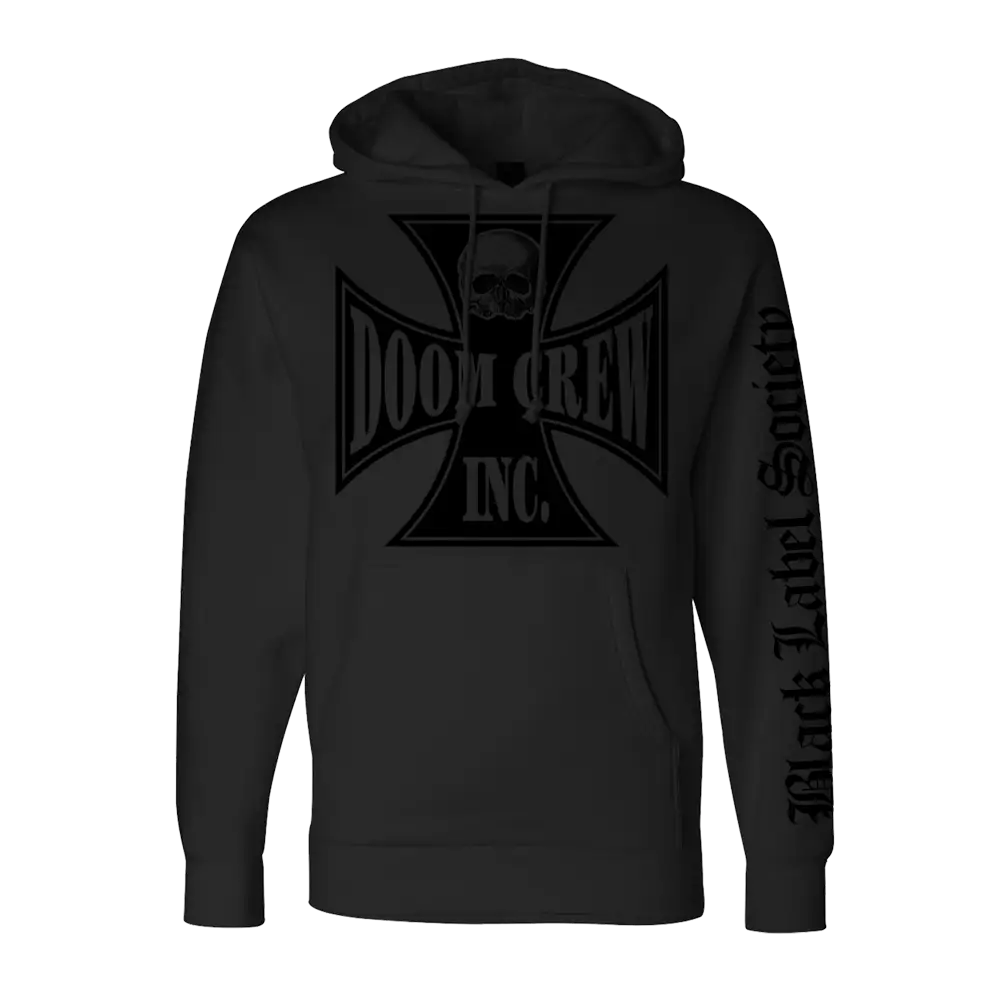 Black Label Society Doom Crew Black On Black Hoodie