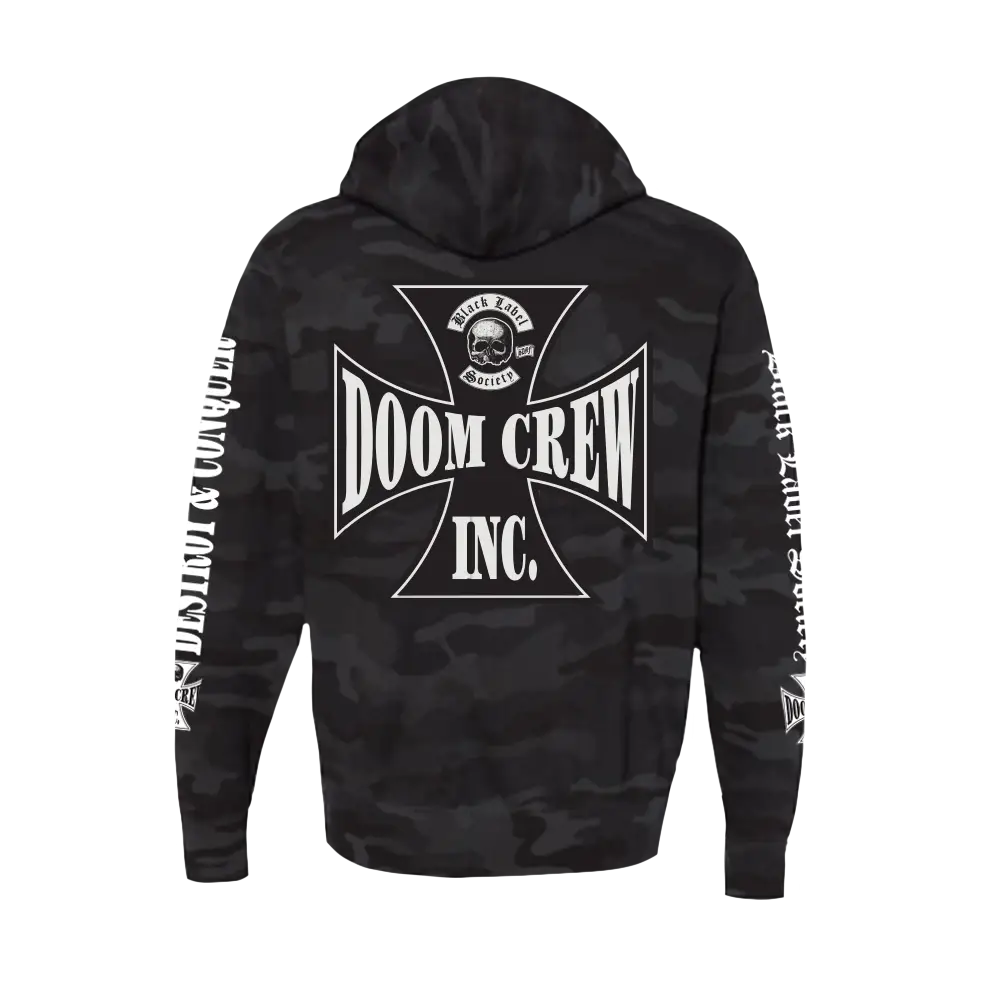 Doom Crew Inc. Black Camo Zip Hoodie - Image 3